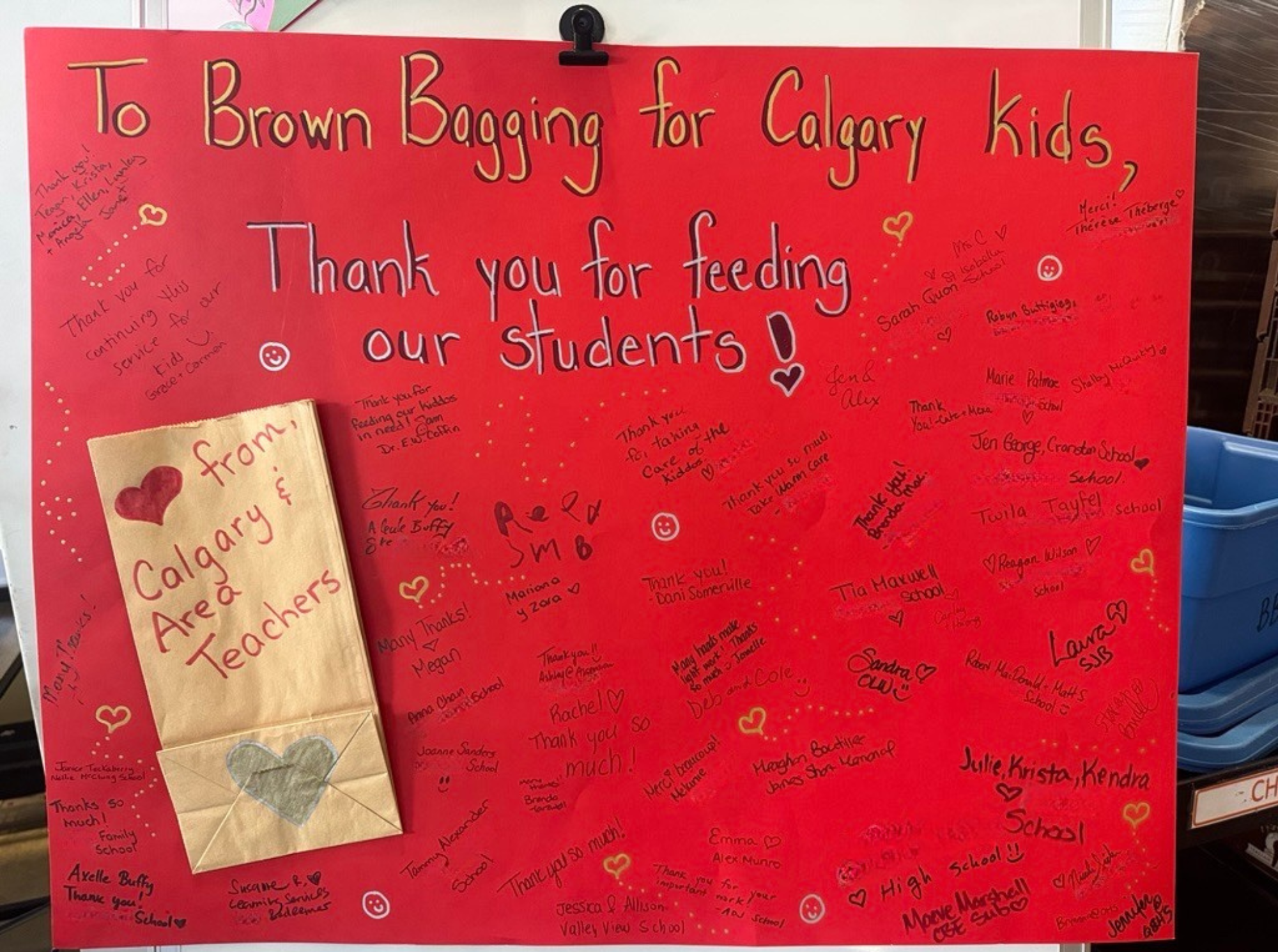 A thank-you card from Calgary teachers recognizing BB4CK’s response during the 2025 teachers’ strike